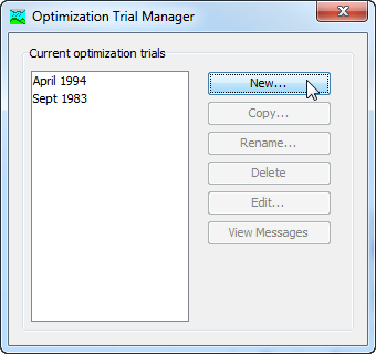 Figure 1. Optimization Trial Manager.