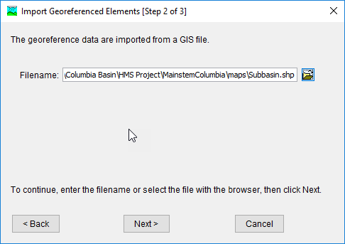 Figure 20. Step 2 of the Import Georeferenced Elements wizard.