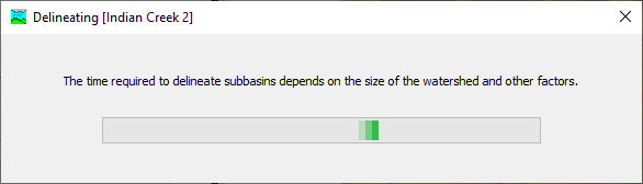 Figure 17. Indefinite progress bar for the Identify Streams step.