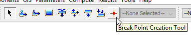 Figure 14. Location of the Break Point Creation Tool in the Components toolbar.