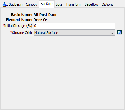 Figure 2. Gridded simple surface method editor.