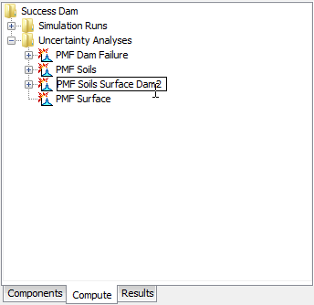 Figure 6. Renaming an uncertainty analysis in the Watershed Explorer