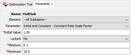 Figure 16. Parameter specification invoking scale factors