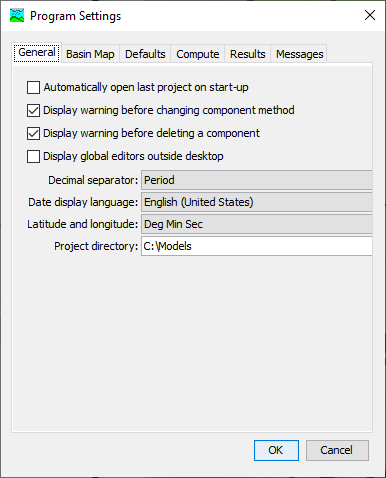 Changing program settings.