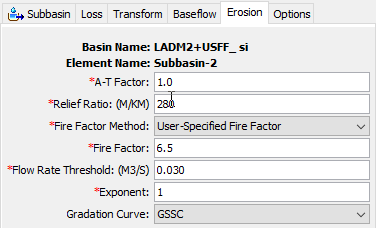LA Debris Method EQ 2-5 Editor with User-Specified Fire Factor Method