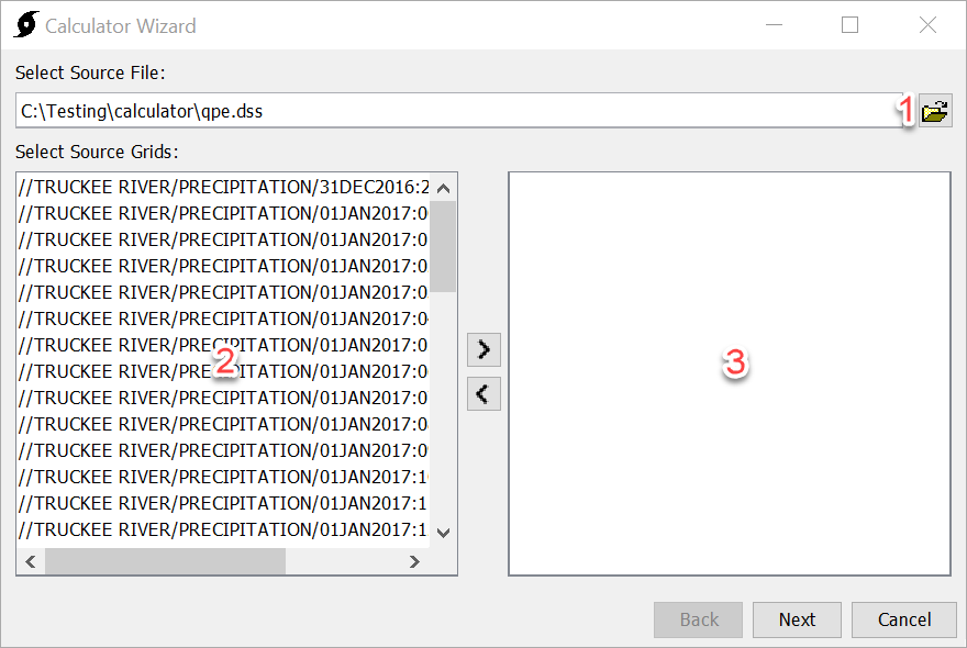 Selecting a Source Grid file