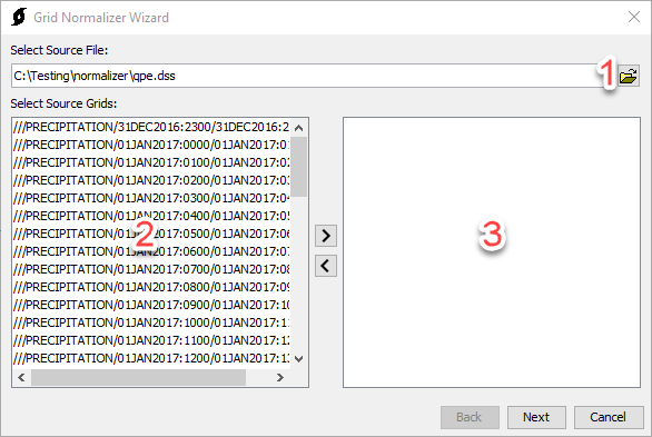 Selecting source variables