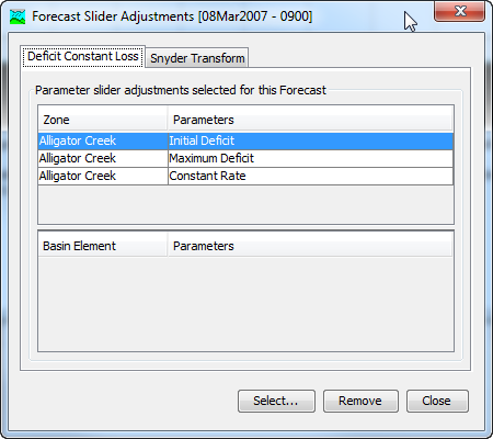 Viewing and managing the slider adjustments.