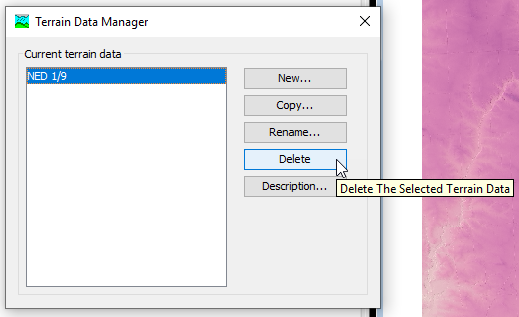 Deleting a terrain data component from the Terrain Data Manager