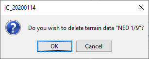 Terrain Data Deletion Confirmation dialog