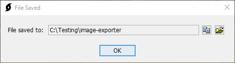 File Saved dialog