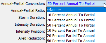 Options available for converting between annual and partial duration frequency information