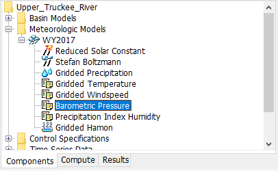 A Meteorologic Model using the Barometric Pressure Method