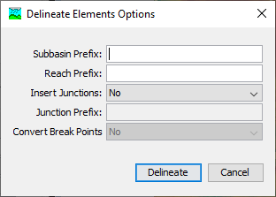 Delineate Elements Options.