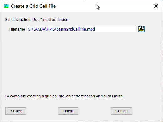 Step 2 of creating a grid cell file