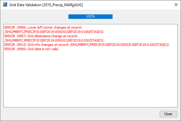 Grid Data Validation Results