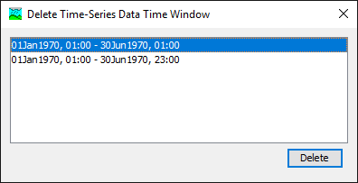 Deleting Time-Series Data Time Windows