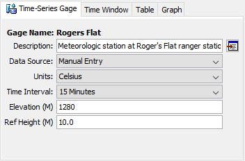 Component editor for a temperature Gage with manually-entered data