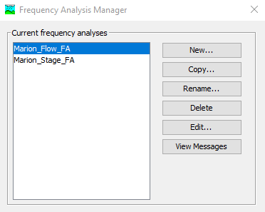 Frequency Analysis Manager Copy, Rename, Delete