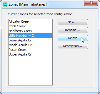 Preparing to delete a zone from a zone configuration