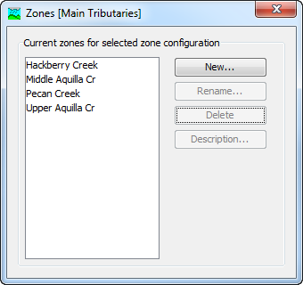 Managing the zones in a zone configuration