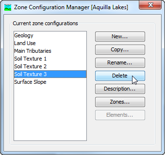 Preparing to delete a zone configuration from the Zone Configuration Manager