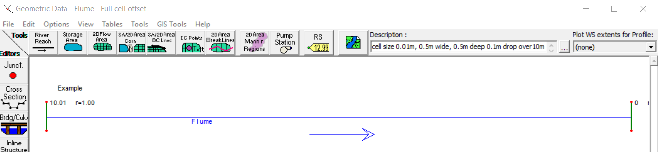 General flume schematic in HEC-RAS