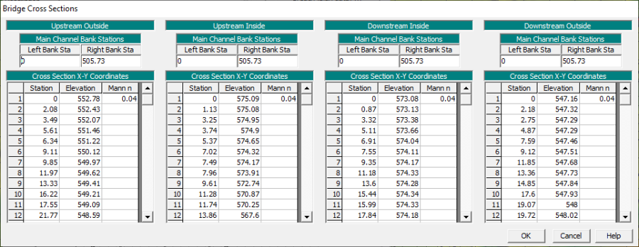 Figure 3-55. Internal Bridge Cross Sections Editor.