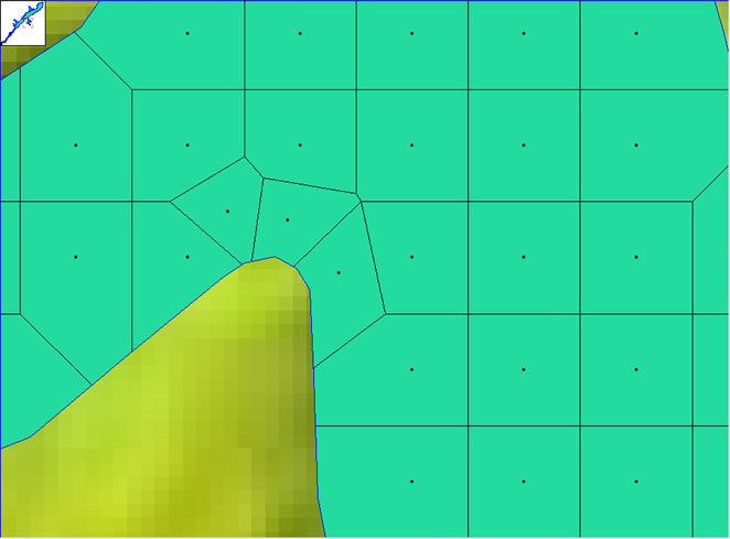 Figure 3-12. Corrected Mesh with Smoothed Boundary and Additional Cell Centers.