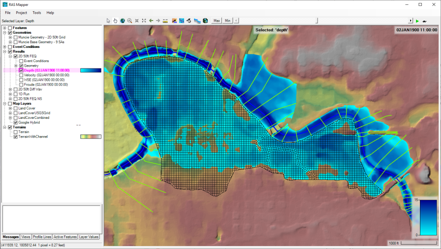 Figure 6-2. RAS Mapper with Default Results Layers shown.