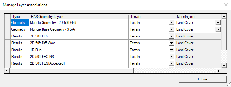 Figure 3-17. Terrain Association Editor.