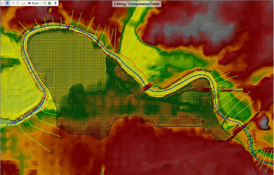 Figure 3-4. Example 2D Mesh with no Break Lines or Refinement Regions. Figure 3-4. Example 2D Mesh with no Break Lines or Refinement Regions.