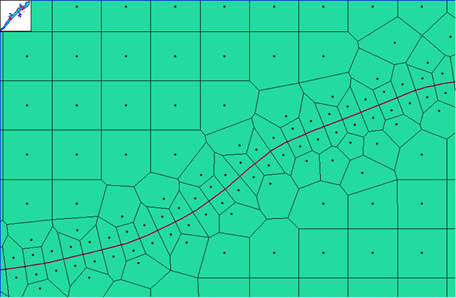 Figure 3-14. Final mesh after adding additional points to fix mesh problem. Figure 3-14. Final mesh after adding additional points to fix mesh problem.