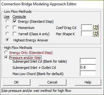 Figure 3-56. 2D Bridge Modeling Approach Editor.