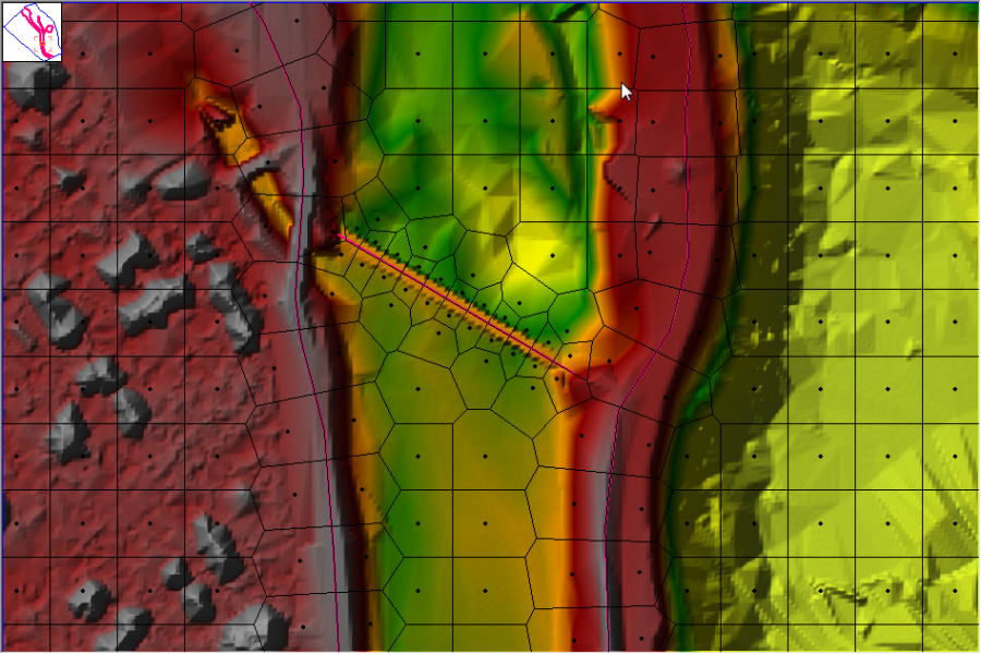 Figure 1-1. Unstructured computational mesh with detailed sub-grid terrain data.