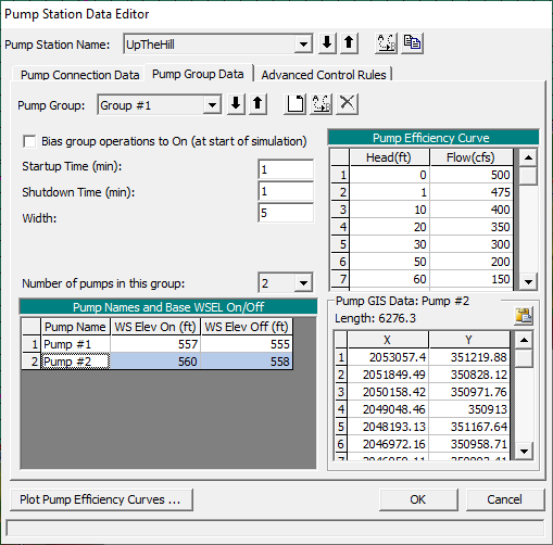 Figure 3-66. Pump Station Editor with Pump Group Data