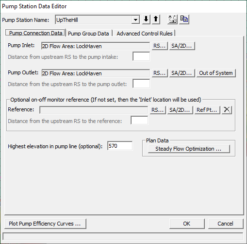 Figure 3-65. Pump Station Editor with Pump Connection Data