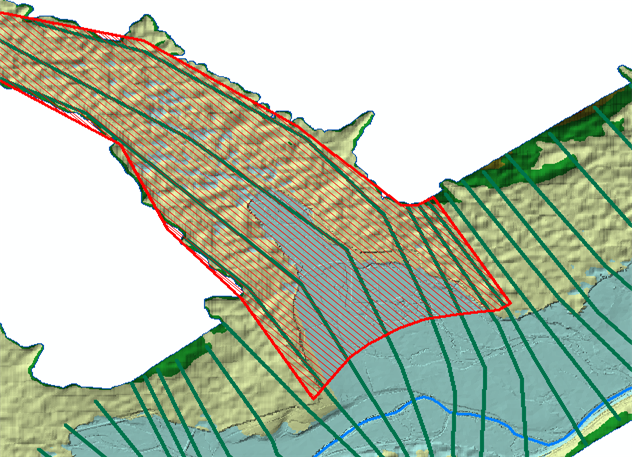 Tributary storage modeled as cross section ineffective flow areas.