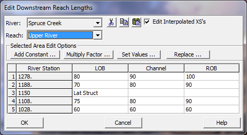 Reach Lengths in Upper River