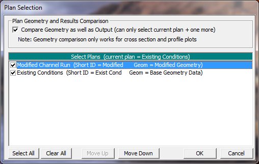 Plan Selection Window