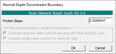 Normal Depth for Downstream Boundary