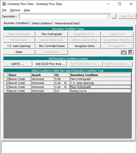 Unsteady Flow Data Editor