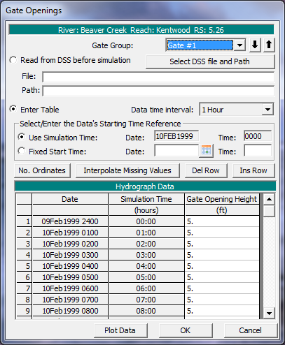 Gate Openings Editor