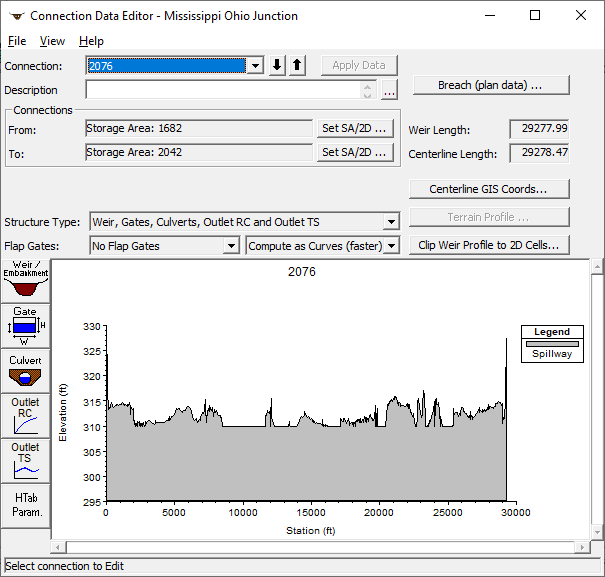 Storage Area Connection Data Editor for Weir.