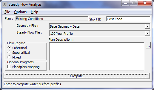 Steady Flow Analysis Window