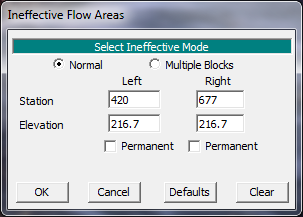 Normal Ineffective Flow Areas For Cross Section 5.41