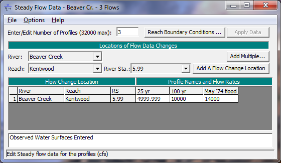 Steady Flow Data Editor