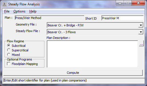 Steady Flow Analysis