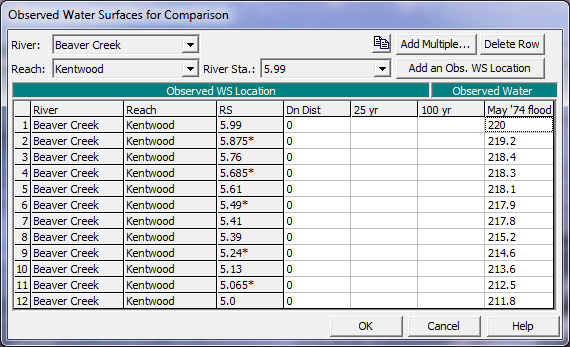 Observed Water Surface Editor