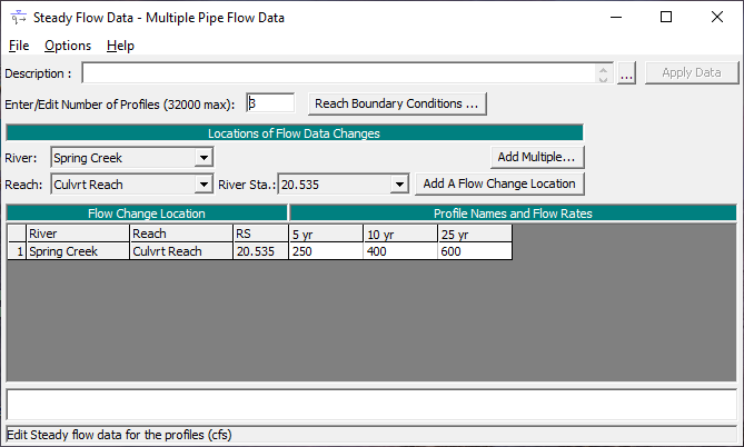 Steady Flow Data Editor